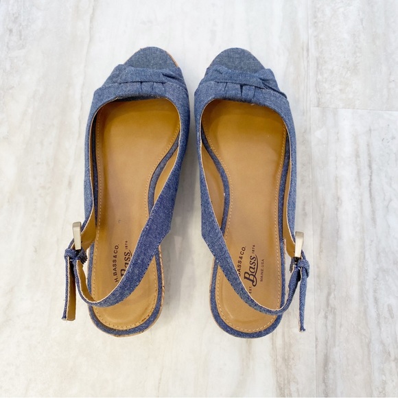 Bass Christy Denim Wedges Sandals Size 6.5 - Picture 12 of 13